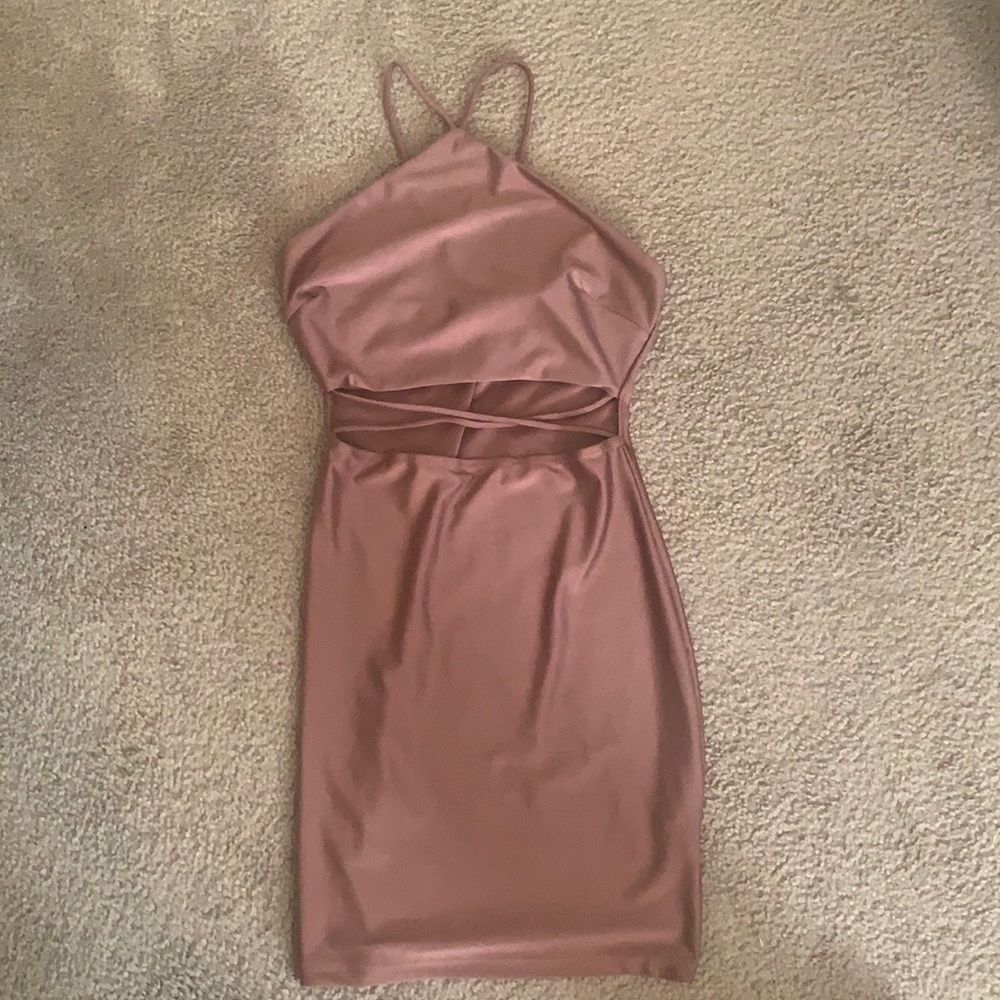 Rose colored tight dress